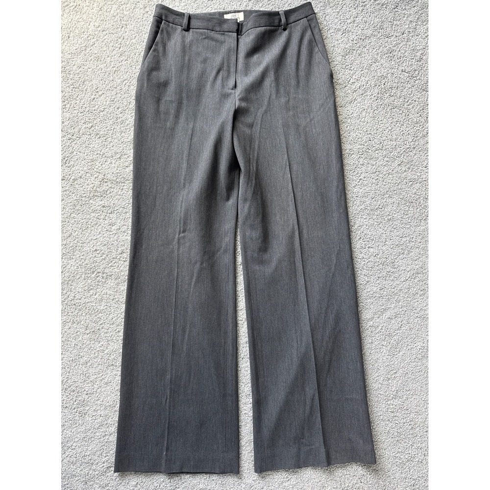 Brooks Brothers 346 Womens 10 Charcoal Gray Stretch Wide Leg Dress Pants Trendy